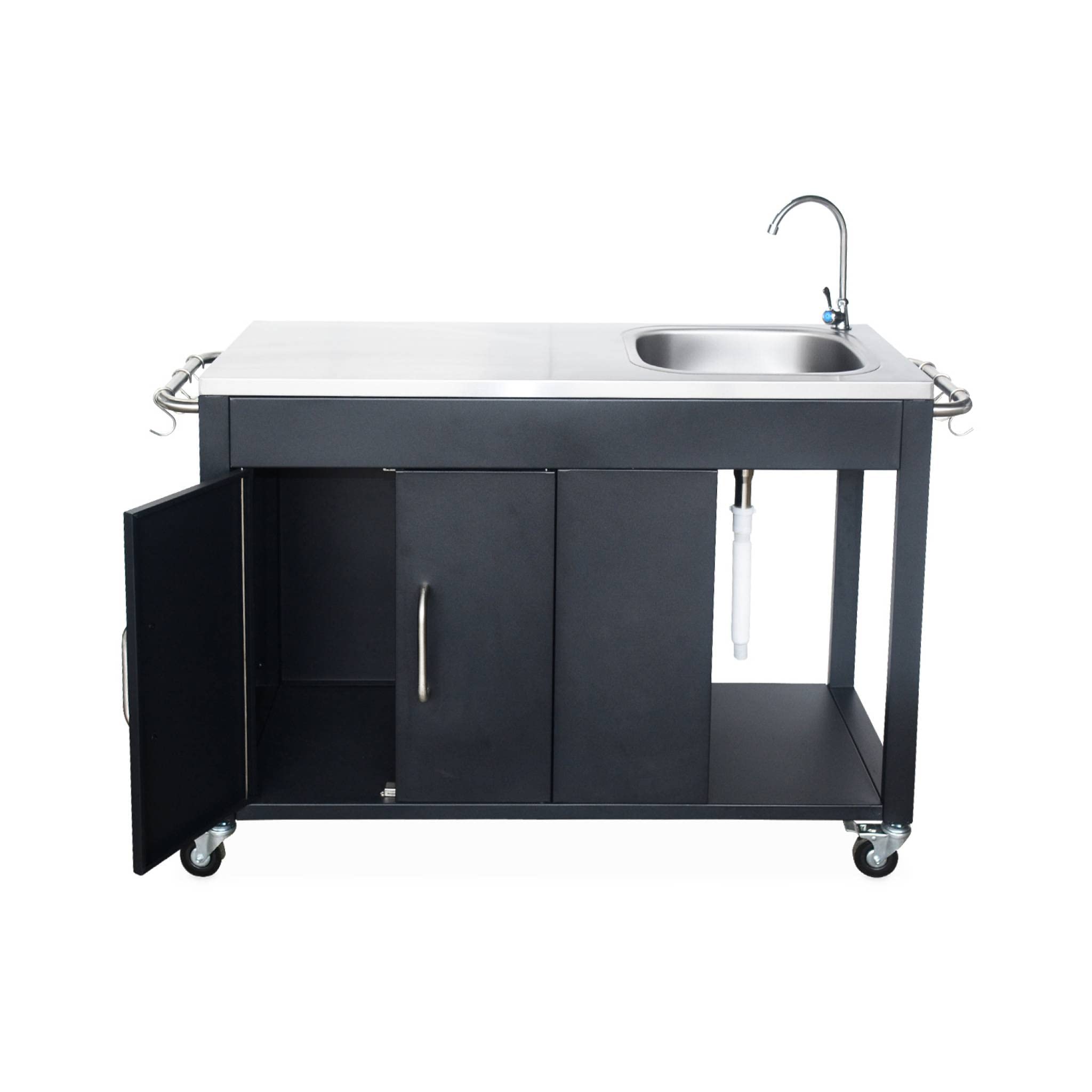 Alice's Garden Cuisine extérieure acier noir L139xP70.6xH113 cm