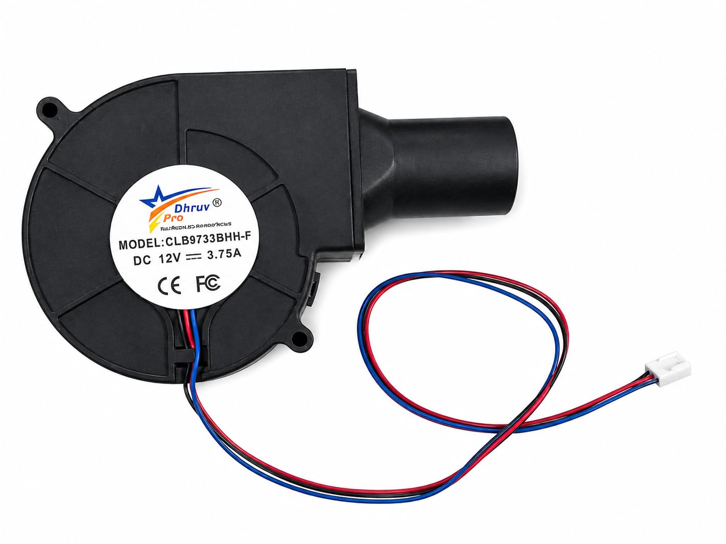 DHRUVPRO Ball Bearing DC 12V 3.75A 6000-RPM Hig CLB9733BHH-Fh Speed 3-Pin Air Blower Fan-image-37
