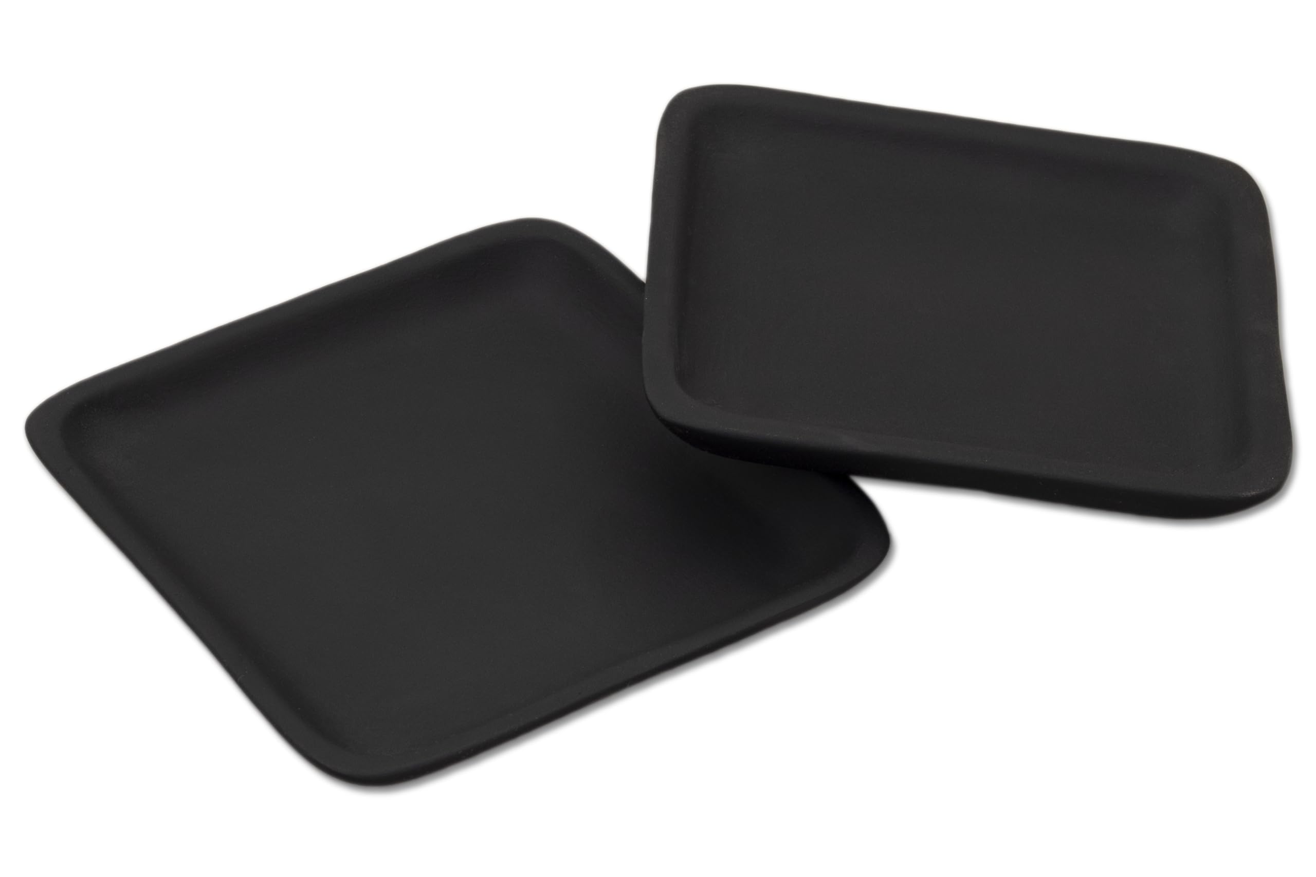 DivyaKriti Square Ceramic Plates for Pots, Plates for Planters, Succulent Pot, Flower Pot (Set of 2, Size Small) (HAND PAINTED BLACK) (B0B7F6FCYZ) Amazon Price History, Amazon Price Tracker