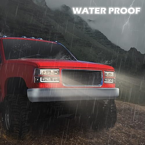 Miniatura 3 de PIT66 - Conjunto de faros delanteros de esquina con luz de parachoques y tira de LED, compatible con 1994-1998 Chevy C10 CK 1500 2500 3500,