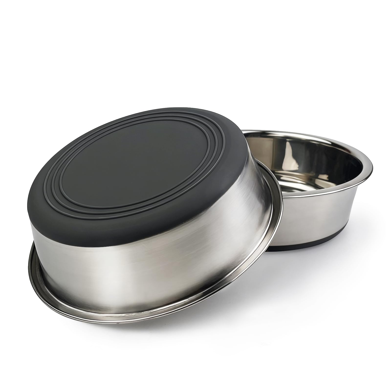 Cuencos de Acero Inoxidable para Perros y Gatos, 2 Paquetes, Antideslizantes, Parte Inferior de Goma, Grado Alimenticio, Aptos para Lavavajillas, Agua húmeda, Comida Seca