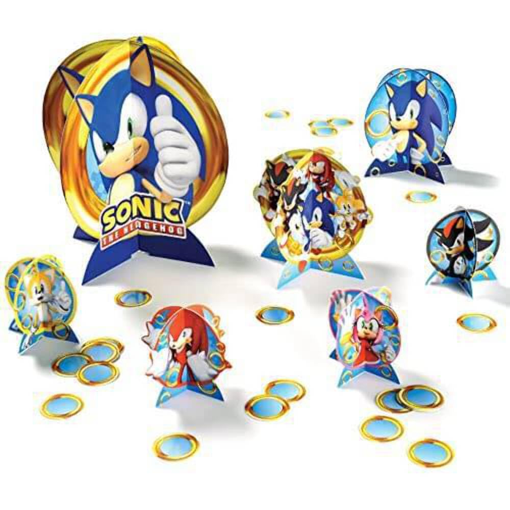 amscan Tavolo Sonic-33cm | Multicolore | 1 PZ. Kit Centrotavola, 282837