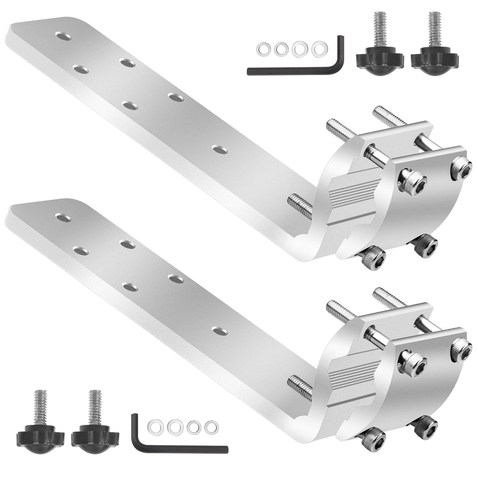 KINTLE 2 Set 58182 Grill Rail Mount Bracket Compatible with Any Kuma Grill and RV Boat Camping, Be Used On 7/8" - 1-1/4" Round Horizontal Railings Or On 1-1/4" Square Railings