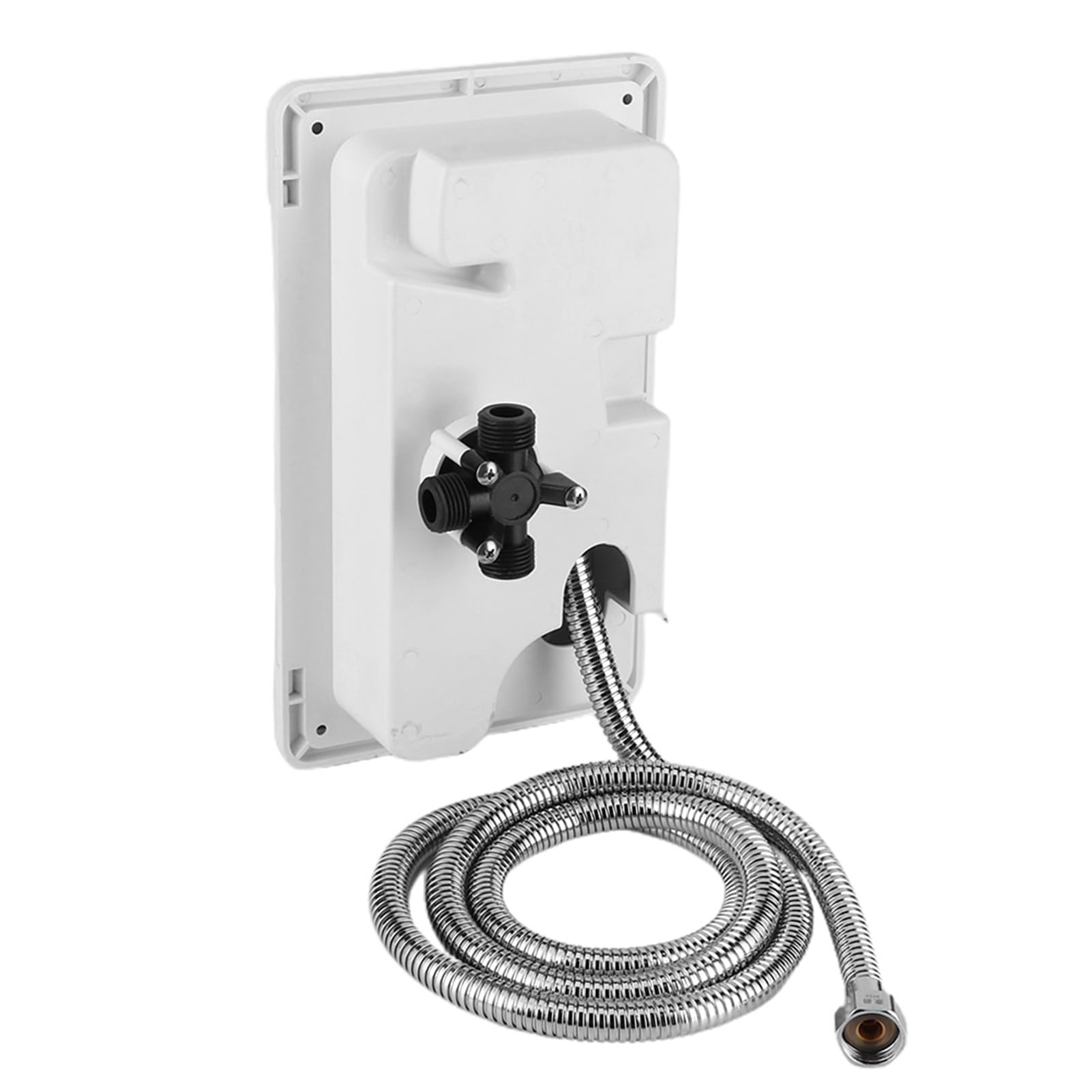 Caja de Ducha Exterior con Interruptor de Agua Caliente y Fría, Kit con 2 Llaves para Barcos, Autocaravanas y Caravanas