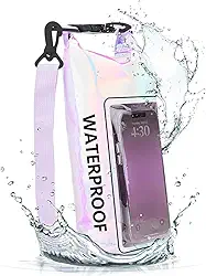 Saco Estanque Dobrável Impermeável com Alça Ajustável Prova D'Agua Mergulho Pescaria Saco Mochila 2 Litros (Colorido)