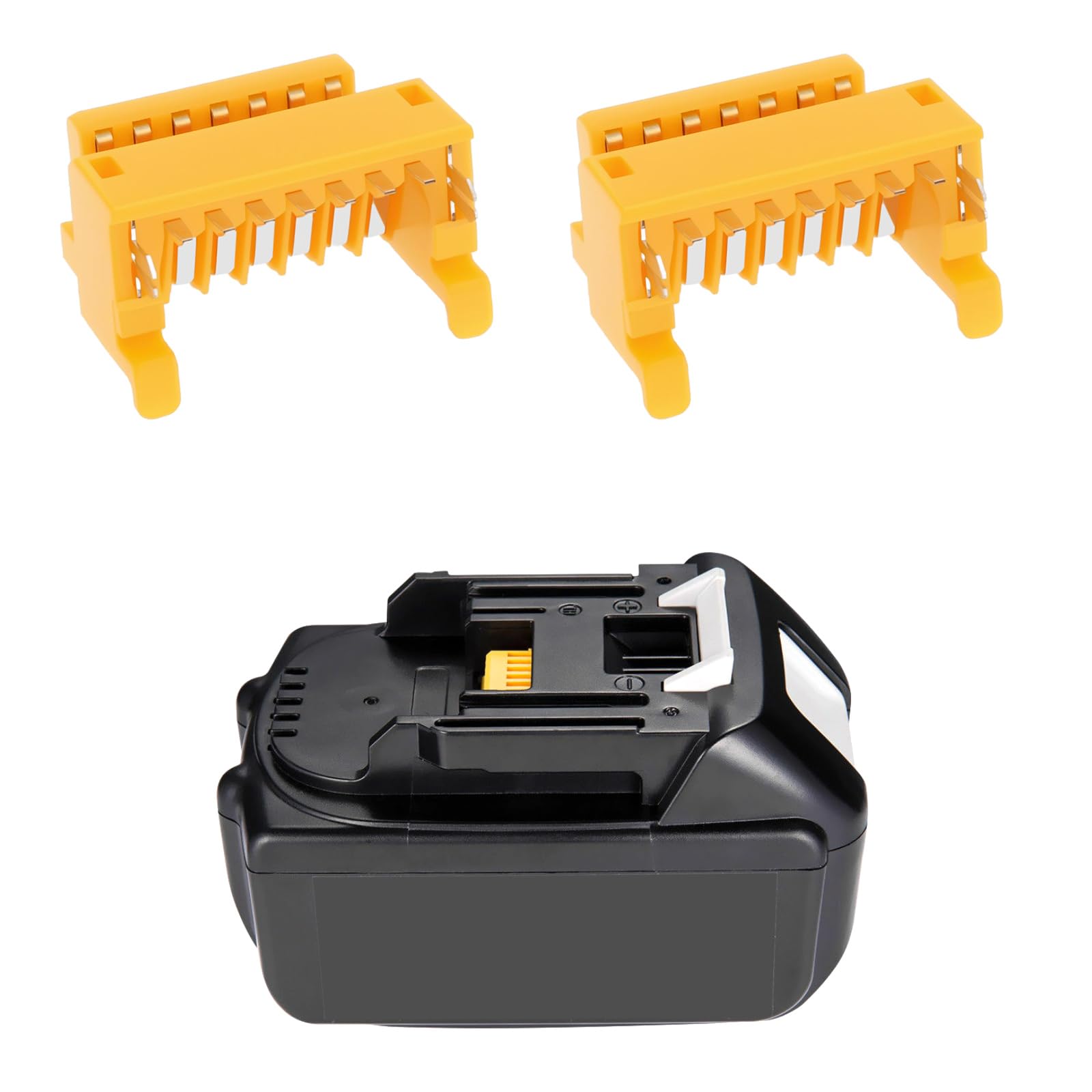 eMagTech 5pcs Yellow Connector Terminal PCB Charging Protection Board Connector Terminal Wiring Connecting Terminals Compatible with Makita 18V BL1850 BL1830 - Image 2