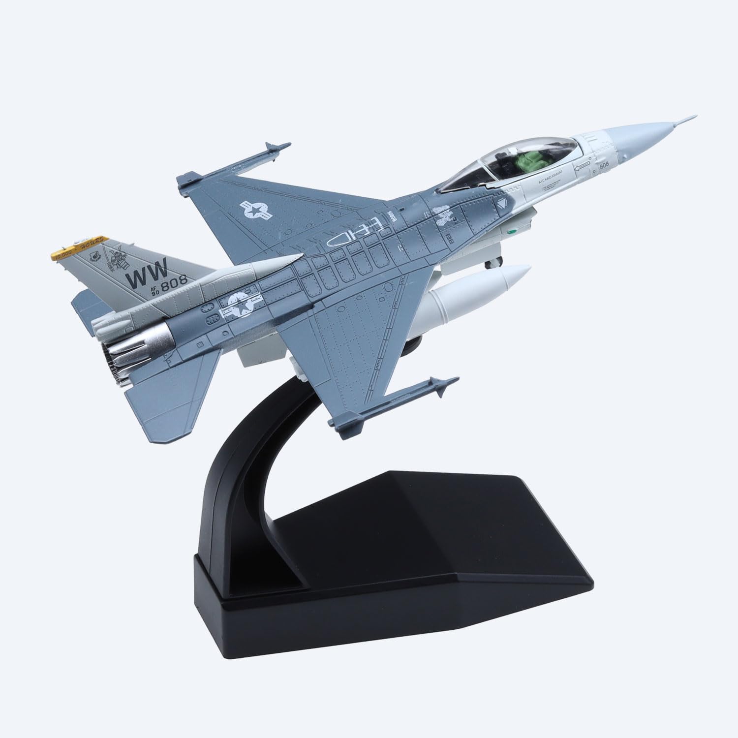 vdakyurm F-16C Fighting Falcon Fighter Model Metal DieCast Aircraft Fighter Plane Model 1/100 Military Airplane for Collection and Gift