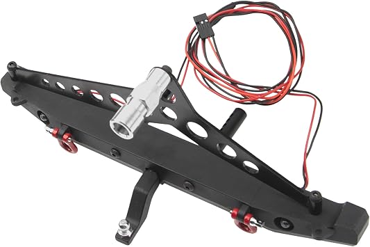 RC Front Bumper & Rear Bumper with LED Lights Headlights Tow Hook Spare Tire Carrier Compatible with Axial SCX10 Traxxas TRX4 90046 90047 SCX10-iii AX10300 1/10 RC Crawler Car