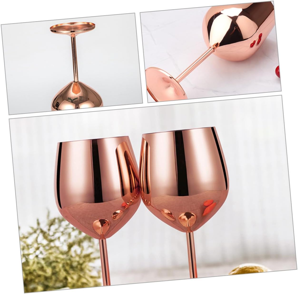Mobestech 2pcs Stainless Steel Wine Goblets Cocktail Cups for Parties Weddings and Anniversaries Unbreakable Drinkware Safe and Reusable Stemware