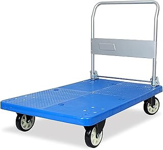 OUSIKA Platform Hand Truck Platform Truck Plastic Chassis with High Loading Capacity Foldable Handle for Easy Carry and Storage Durable Hand Trolley Push Dolly for Loading Carts