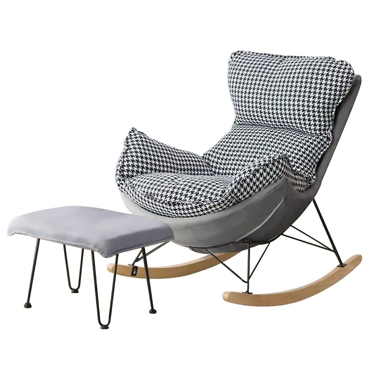 Fauteuil inclinable à bascule de salon haut de gamme avec ottoman