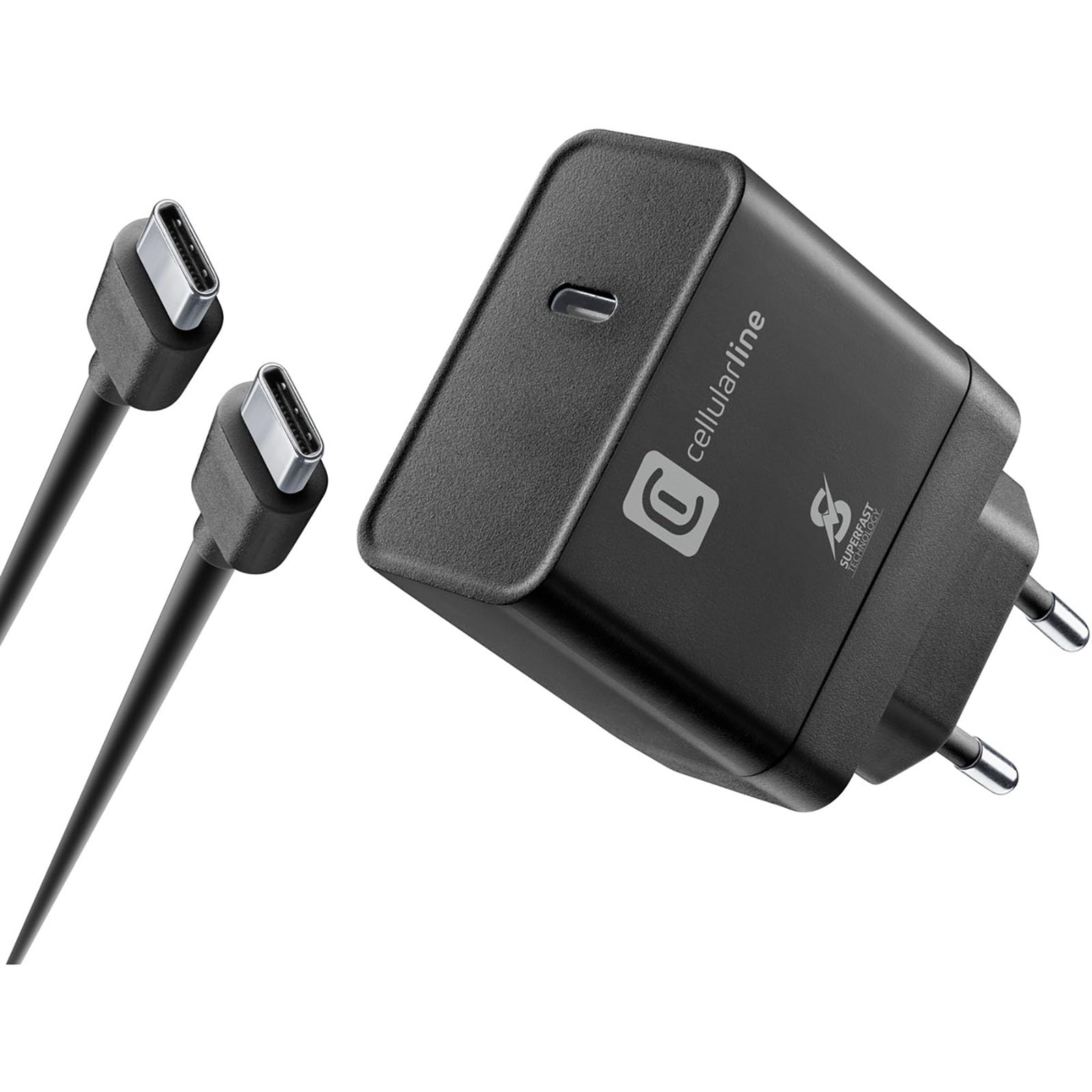 Cellularline | Caricabatterie da Rete | Super Fast Charger Kit PD 45W
