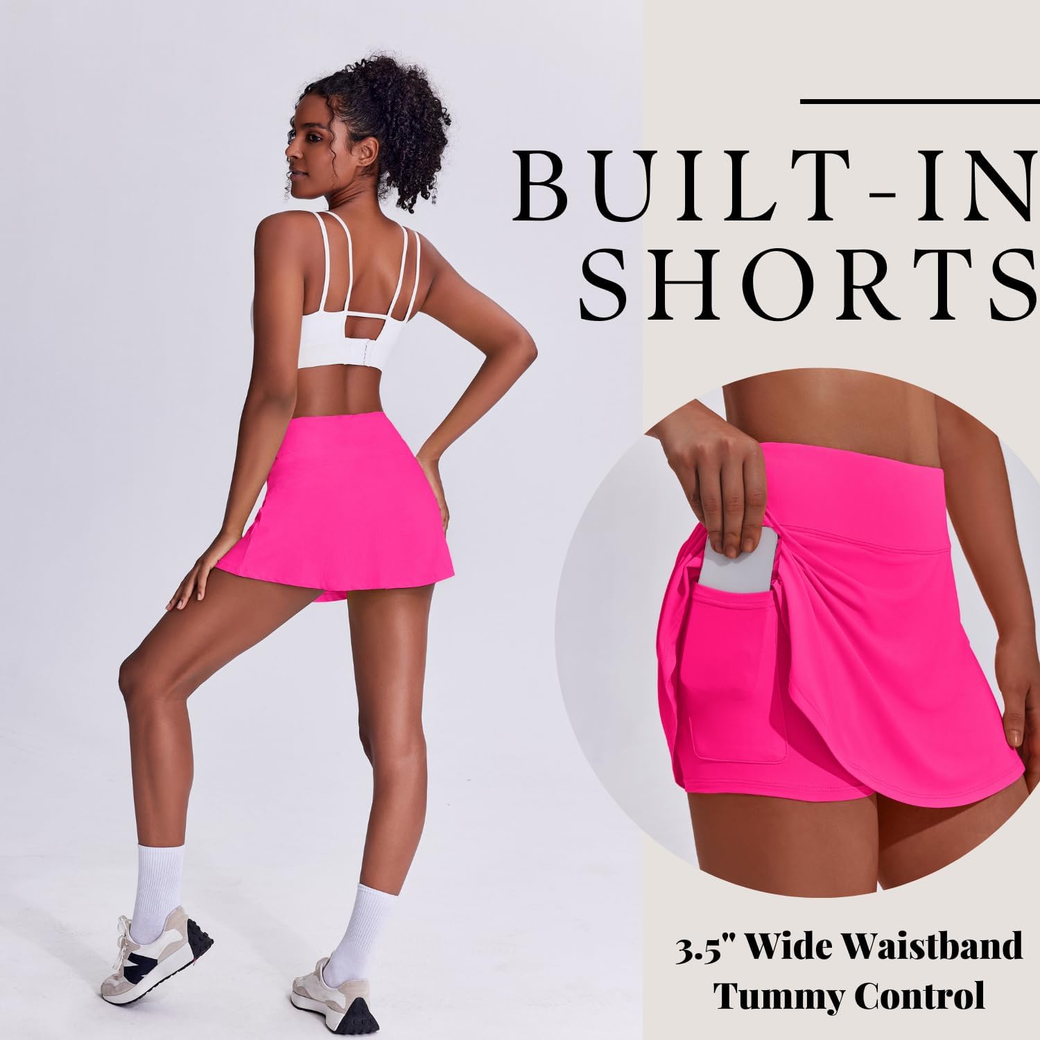 PINSPARK Tennis Skirts for Women Pleated Athletic Skort Lightweight Golf Skirts with Shorts Pocket Workout Pickleball - Image 5