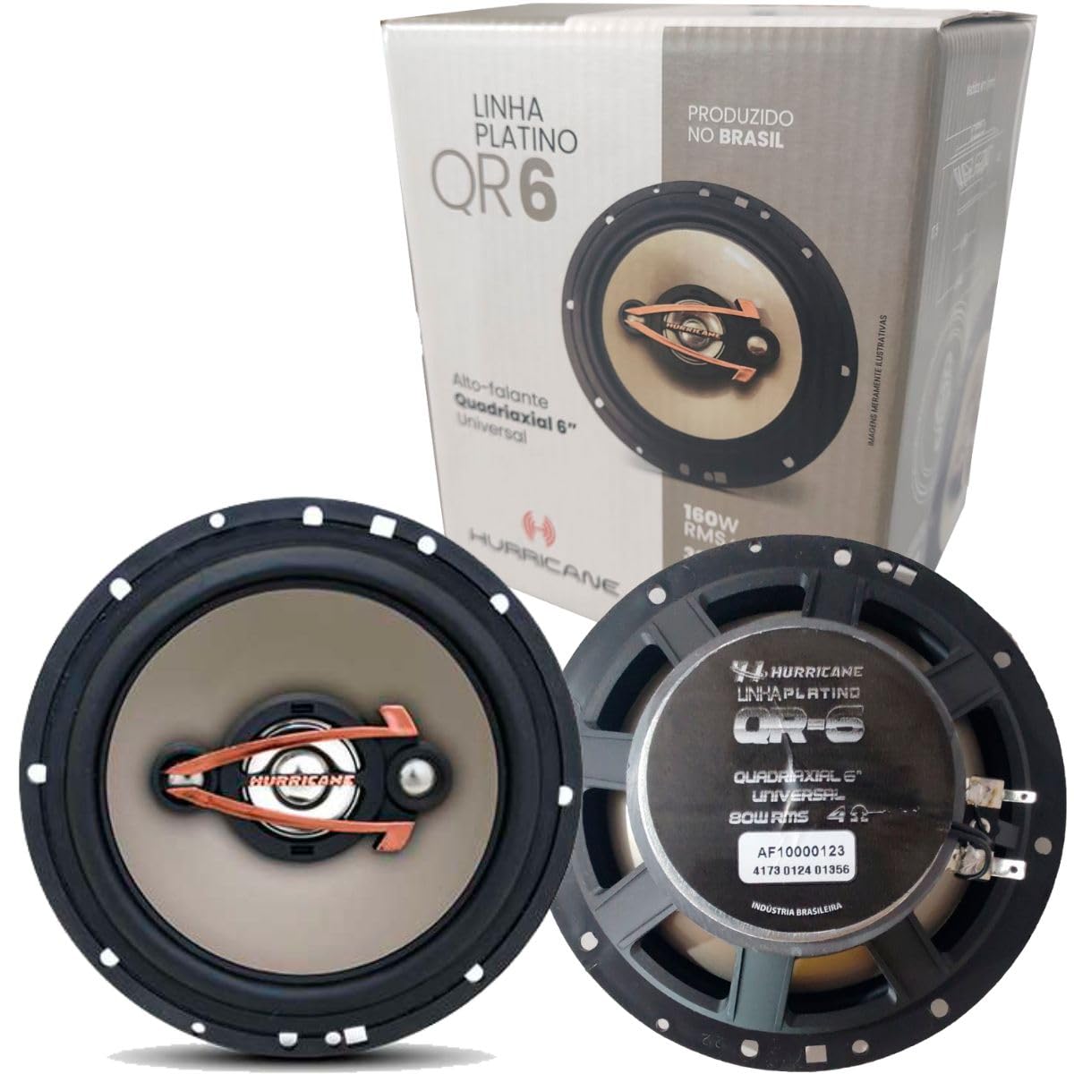 Alto Falante Hurricane Qr6 - Kit Quadriaxial 6 80Wrms, Af10000123
