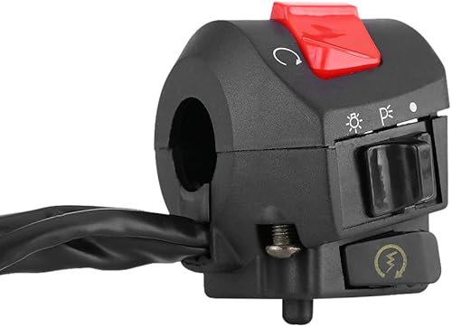 Miniatura 8 de Qiilu 2 interruptores de manillar de motocicleta de 78 pulgadas, pulsador, negro, operación manual, clasificación IP65