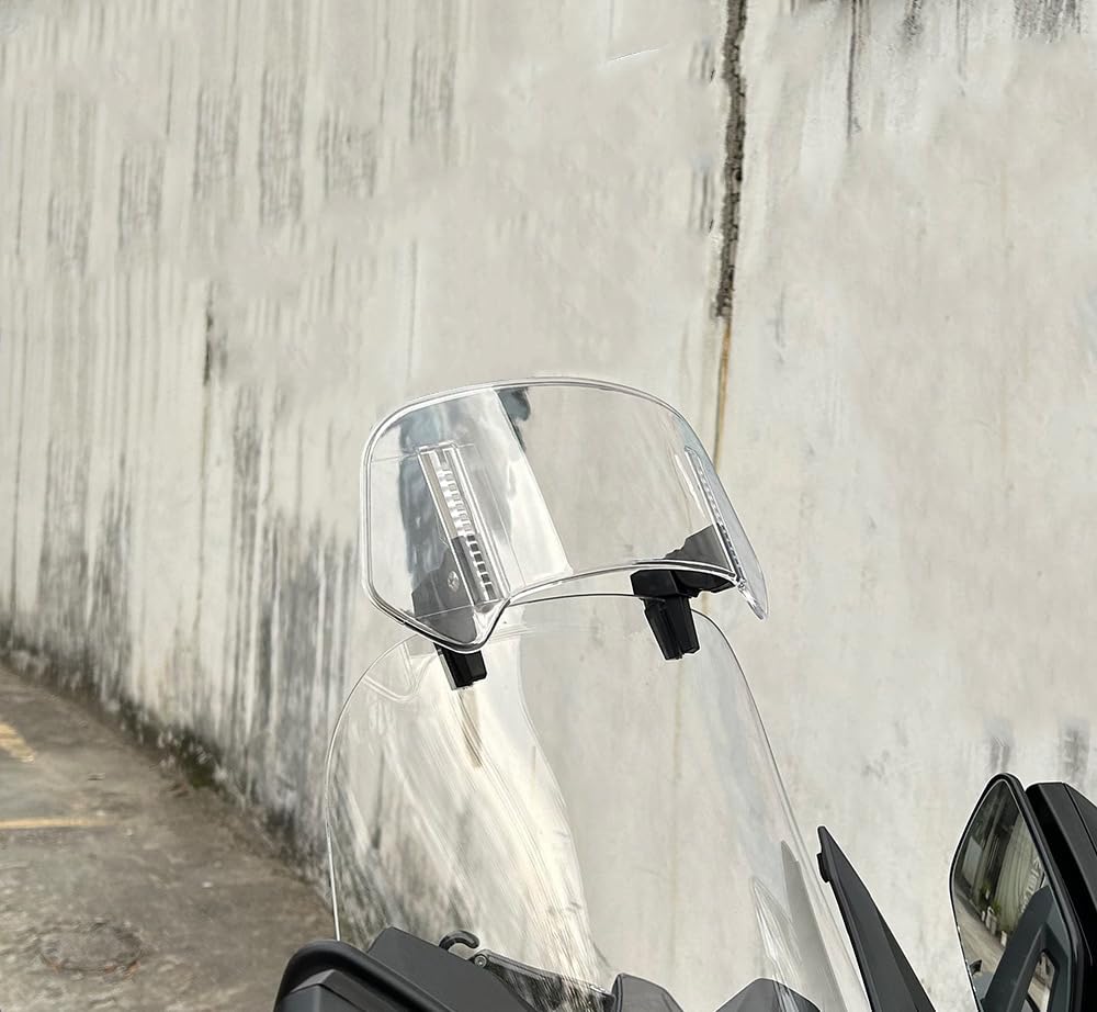 Deflettore Parabrezza Moto Spoiler Parabrezza per Moto per Suzuki Birdie 50, Deflettore Antivento per Parabrezza Deflettore d'Aria per Moto,L Transparent
