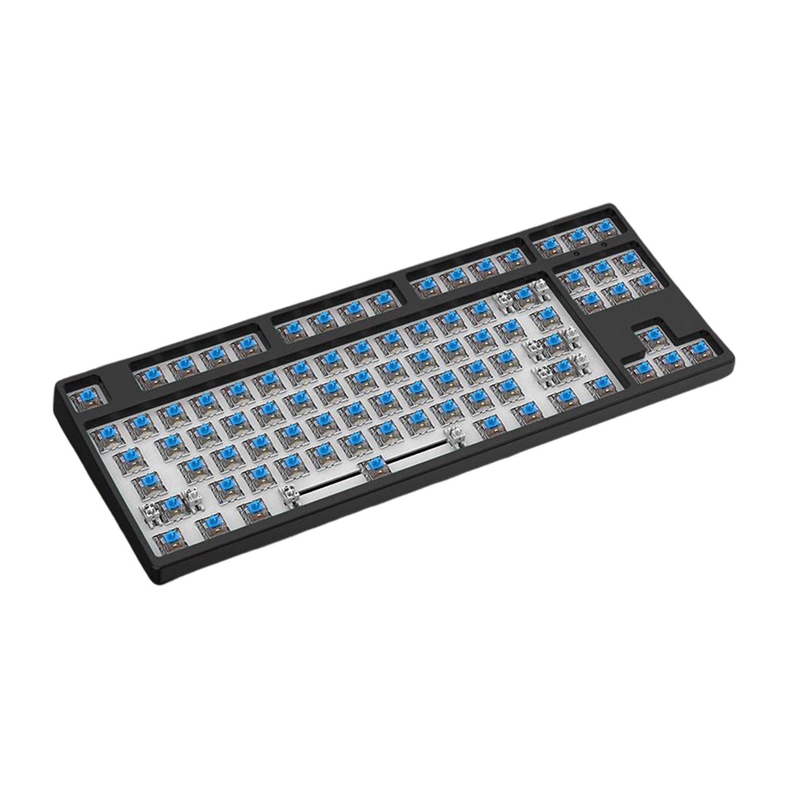 velura club bollywood®87 keys diy wired mechanical keyboard kit with blue switch for pc parts black
