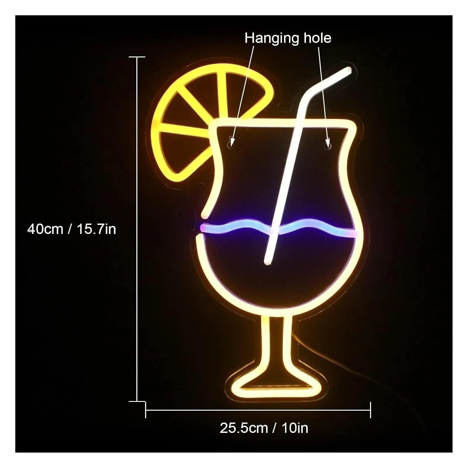 lampe au néon Pour les enseignes au néon pour boissons, alimentées, idéales pour cocktails, magasins, fêtes