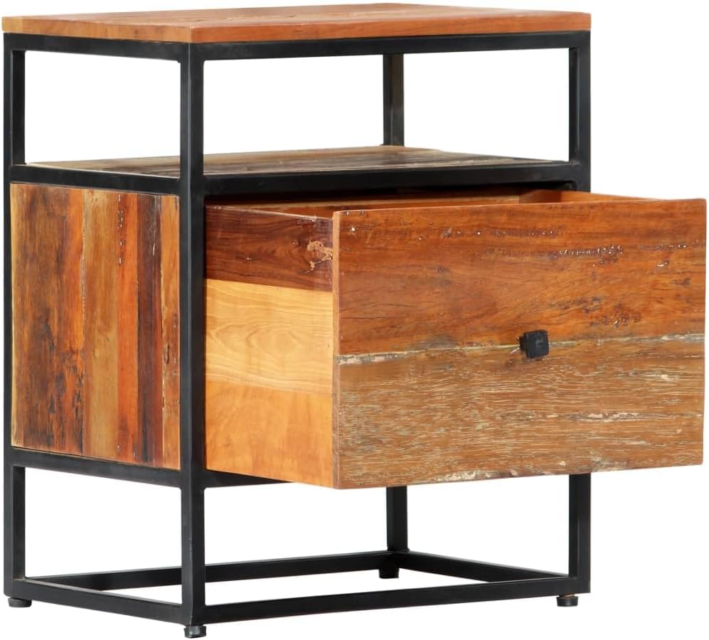 vidaXL Bedside Cabinet Multicolor Solid Reclaimed Wood Small