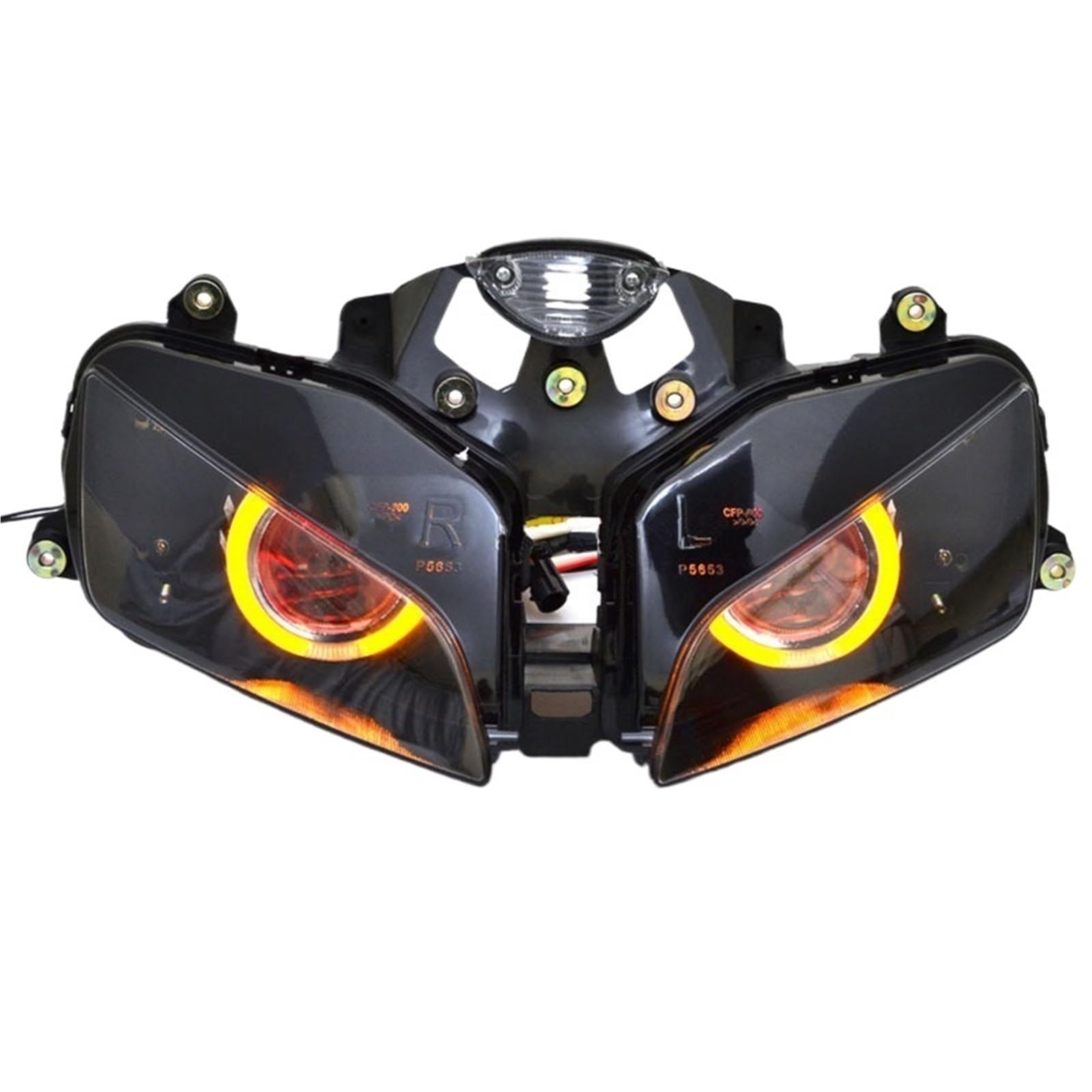 Dirt Bike Reflektor Światło Do Jazdy Pasuje do CBR 600RR 2003-2006 reflektor LED motocyklowy Angel Eyes HID Hi/Lo Beam montaż reflektora