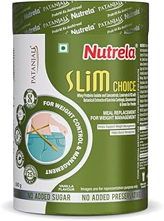 Nutrela Slim Choice Meal Replacement Protein Shake for Weight Loss- 500gm Vanilla Flavor | Weight Management supplement Powder | Goodness of Garcinia Cambogia, Rose Hips & Green Coffee Extract