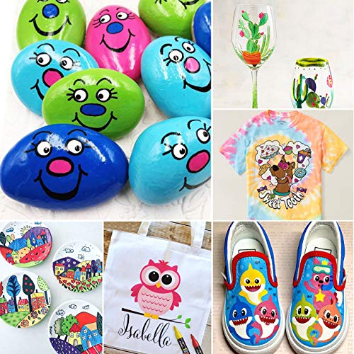 Acrylstifte für Steine Wasserfest, 20 Farben 3mm Steine Bemalen Acrylstifte Permanent Marker Stifte Acrylstifte für Leinwand Marker Stifte für Keramik/Steine/DIY Fotoalbum/Papier/Glas – Bild 5