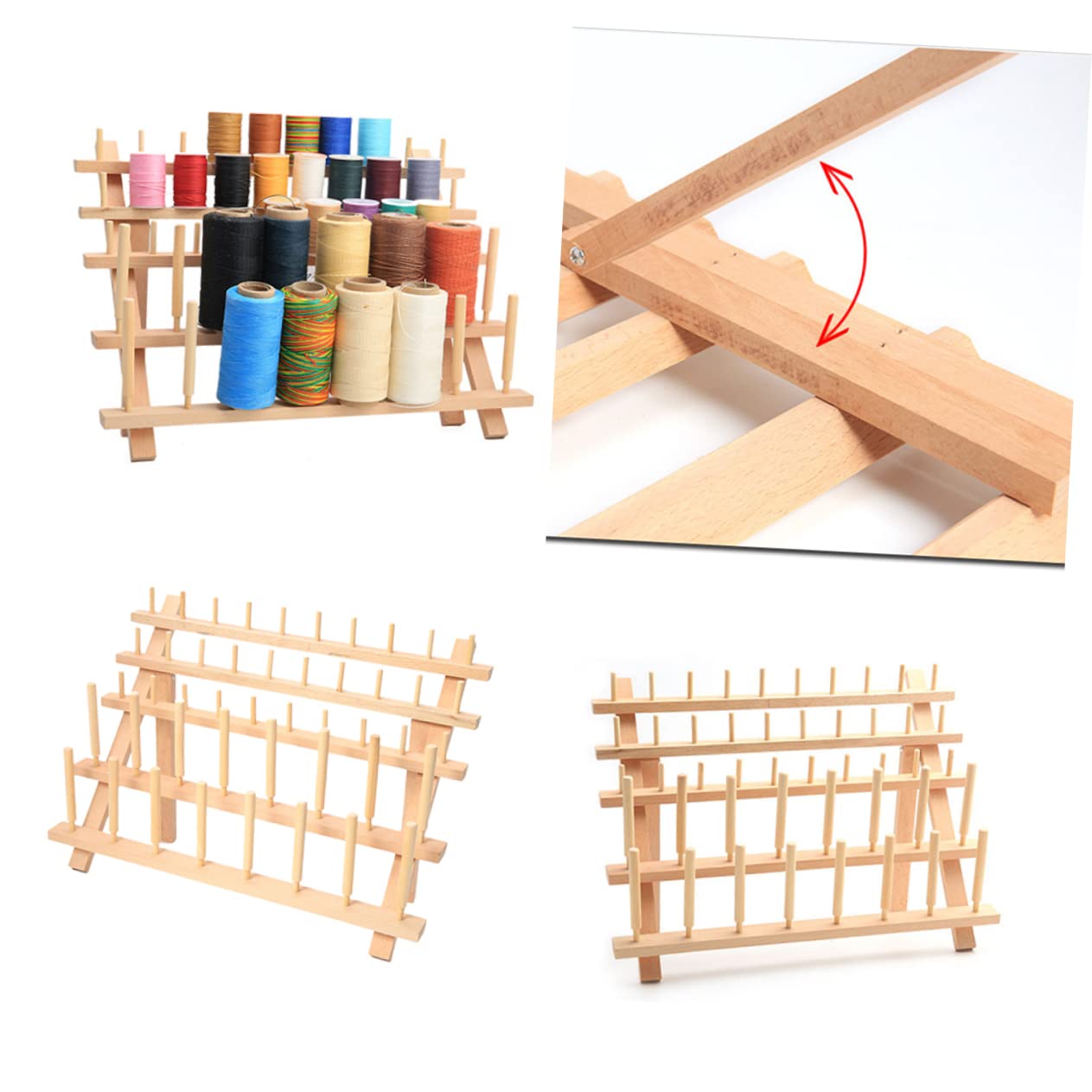 STOBOK Garnhalter aus Buchenholz mit Wachsbeschichtung zum Aufbewahren von Garn für Nähen Quilten Sticken und Bastelarbeiten Spulenhalter als Garnorganizer Geeignet für Spulen