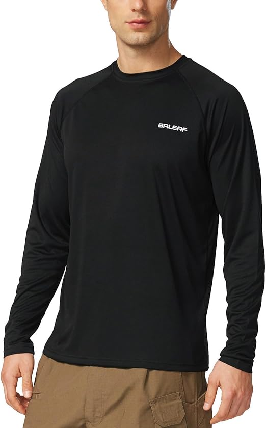 baleaf Men's Sun Protection Shirts UV SPF UPF 50+ Long Sleeve Rash Guard Fishing Running Quick Dry Lightweight