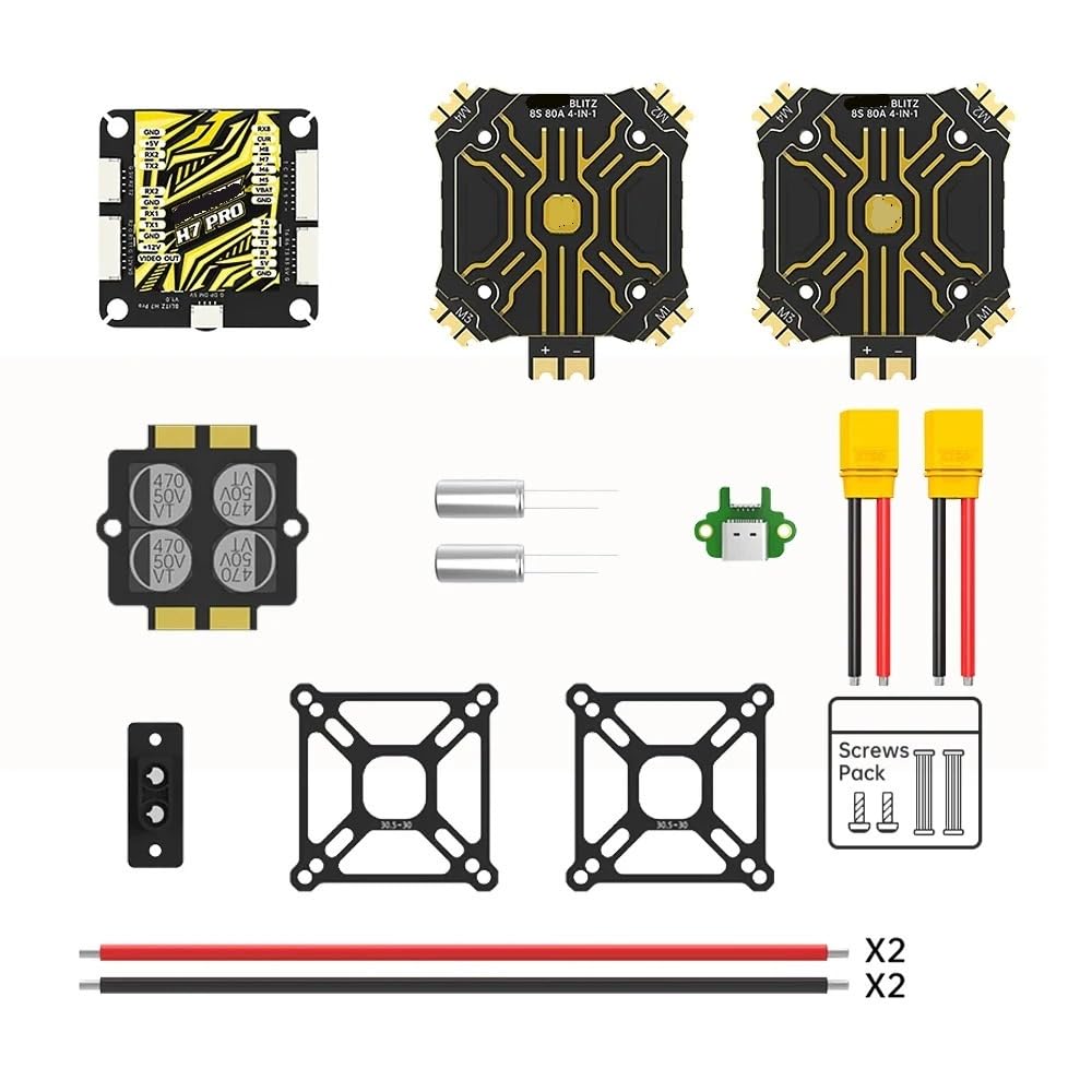 Zestaw kombinowany BLITZ H7 Pro z ESC E80 4-IN-1 lub bez aluminiowej osłony CNC, odpowiedni do części dronów RC FPV (1 szt. FC z 2 szt. ESC)