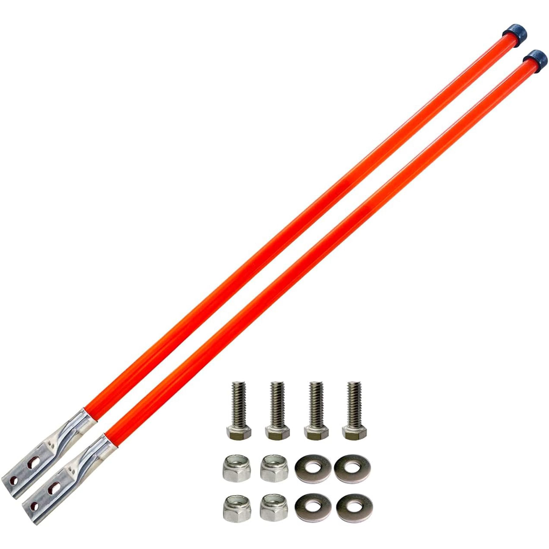 JLP 3.5 Ft 1/4 Pole 12x9 Snow Plow Marker Blade Orange Pole - Foto 2