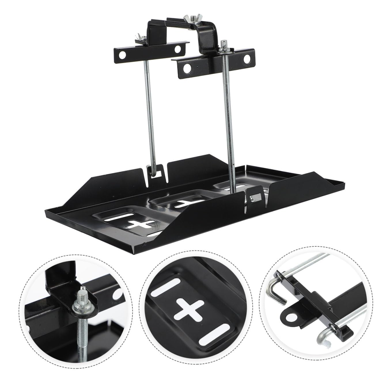 Support de Batterie Automobile 1 Set en Fer Noir