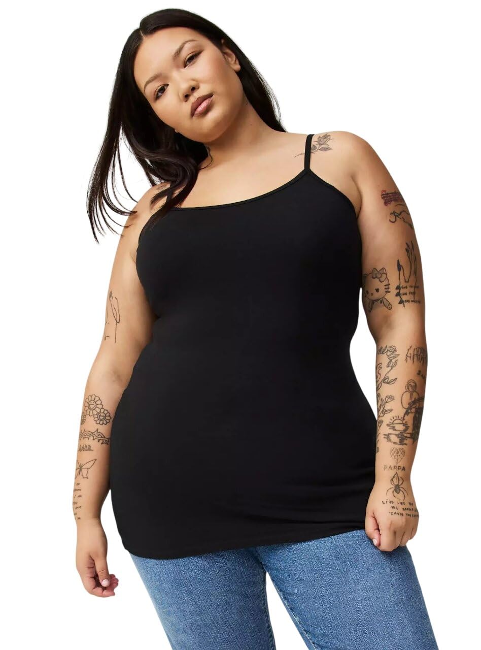 shaperx Women Plain Cotton Spaghetti Top | Soft Sleeveless Summer Camisole || Stretchable Lightweight Summer Wear-picture-16