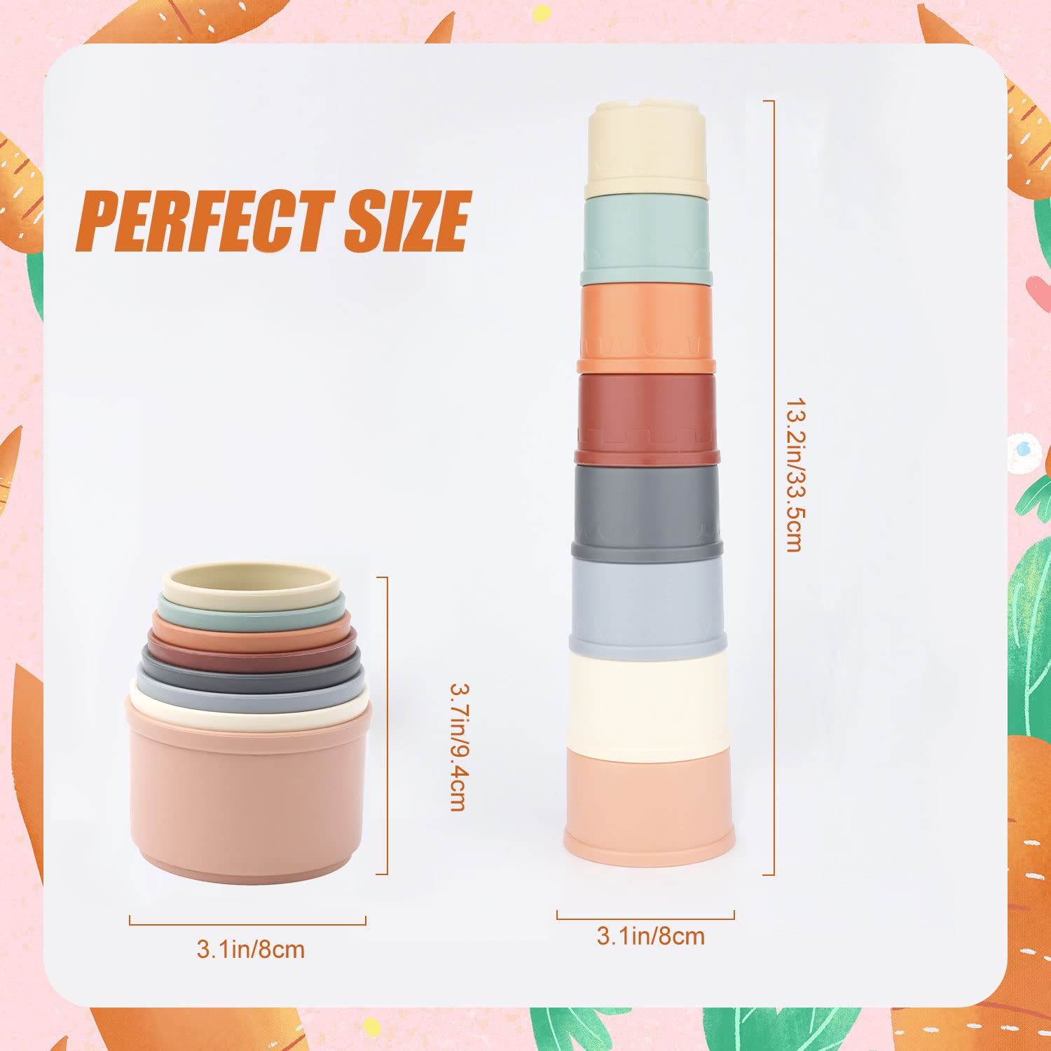 Juego De Vasos Apilables Para Niños, Habilidad Interactiva P Juego De Vasos Apilables Para Niños, Habilidad Interactiva P
