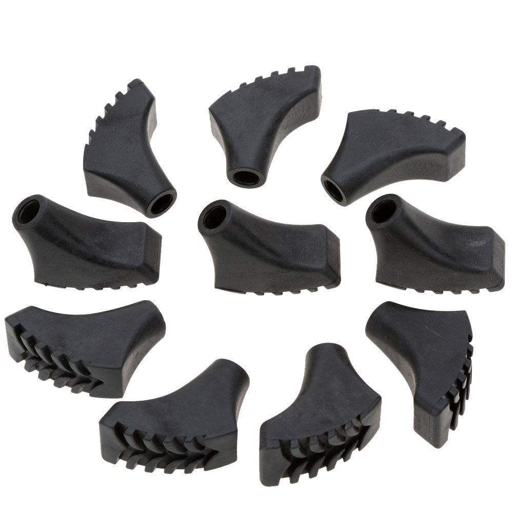 WorldCare® Black : 10Pcs Trekking Hiking Pole Stick Replacement Protective Pads Anti-slipping Wear-resisting Hiking Poles Accessories