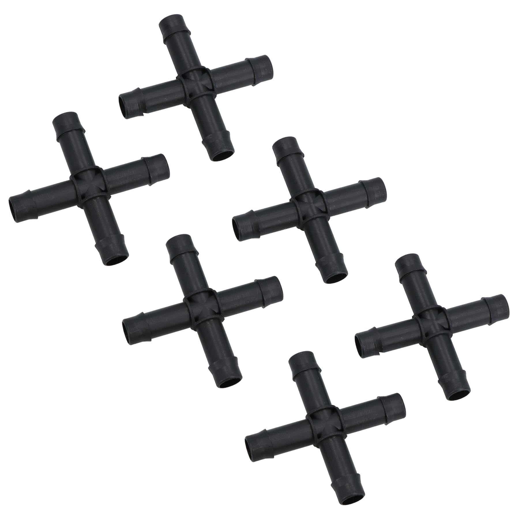Cross Connectors Pipe Joiners for 13mm Pipe Garden Micro Irrigation 6pc