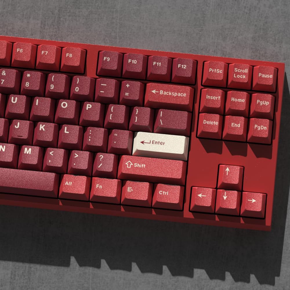 Guffercty kred Cherry Profile PBT Keycaps 156 Key Set, Fade Resistant Fit 60%/65%/75%/80%/TKL/100% Mechanical Keyboard (Ham)