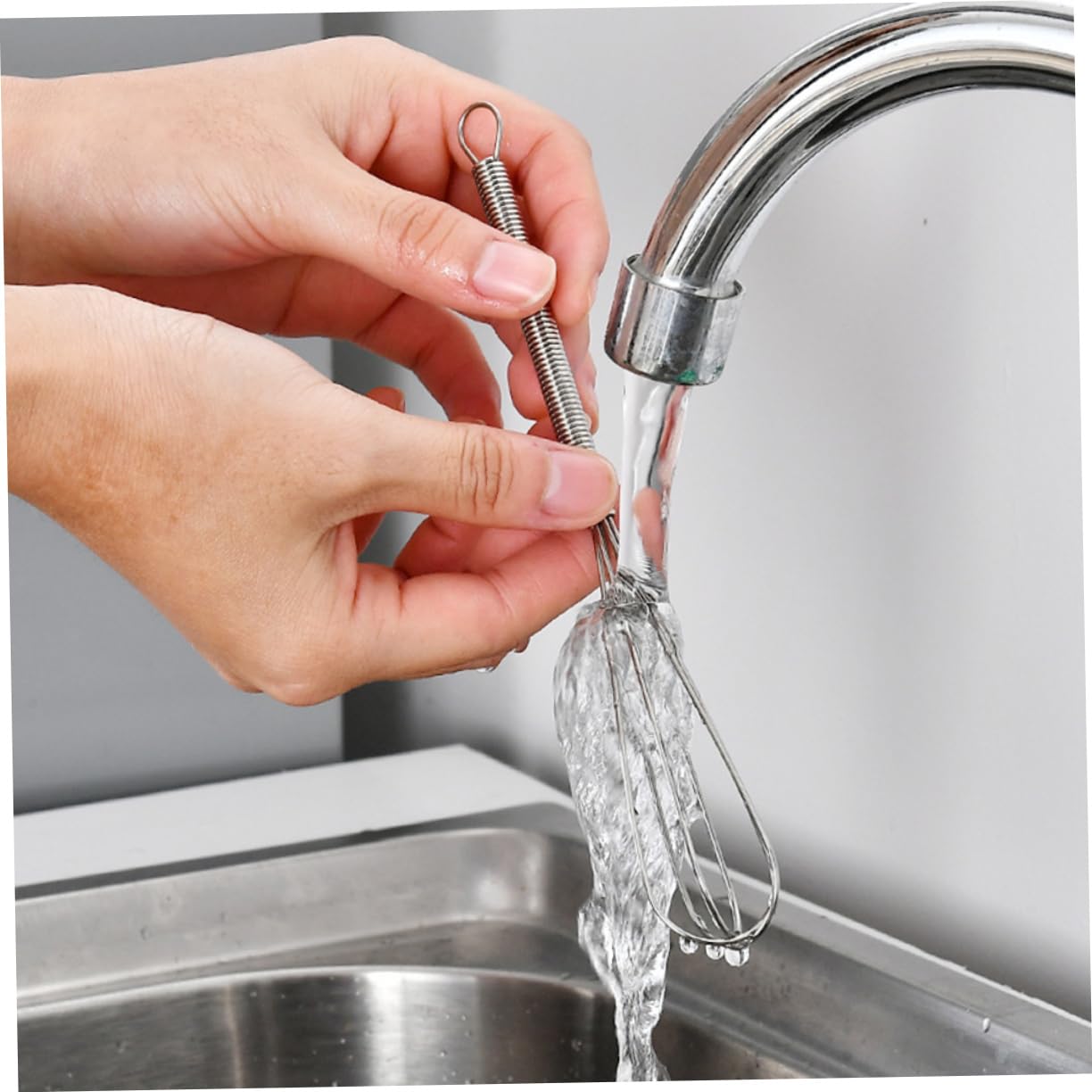 PRETYZOOM 6pcs Stainless Steel Mini Whisk Spring Handle for Efficient Mixing and Blending Kitchen for Beating Eggs Whipping Cream and Preparing Sauces