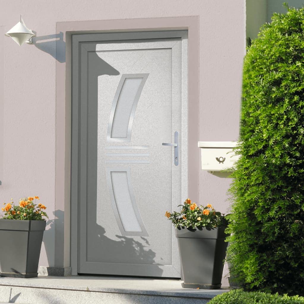vidaXL Porta d'ingresso Bianco 108x208 cm PVC