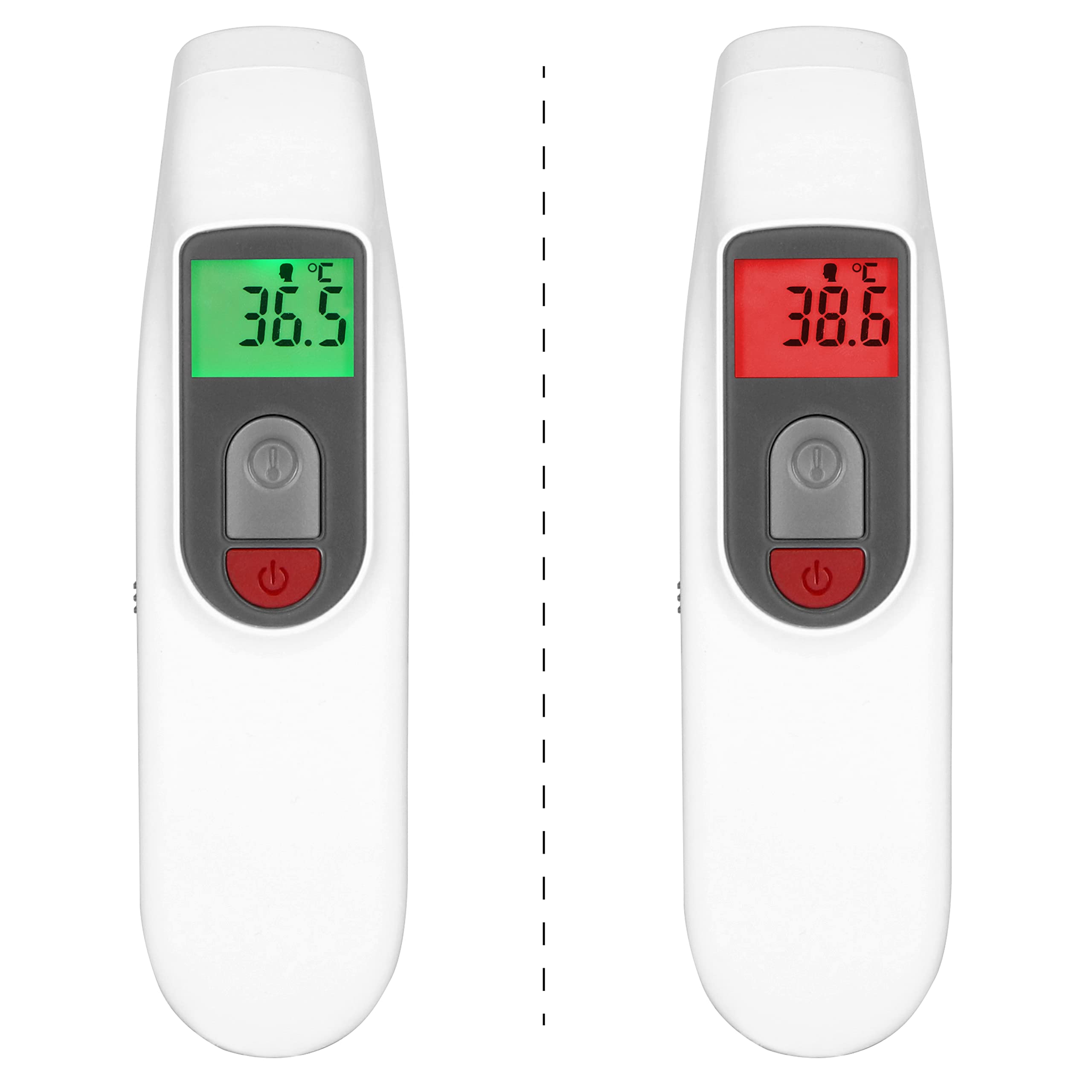 Fysic FT38 – Termómetro antifiebre sin contacto – Termómetro infrarrojo digital – Termómetro frontal para niños y adultos – Alarma de fiebre – Blanco