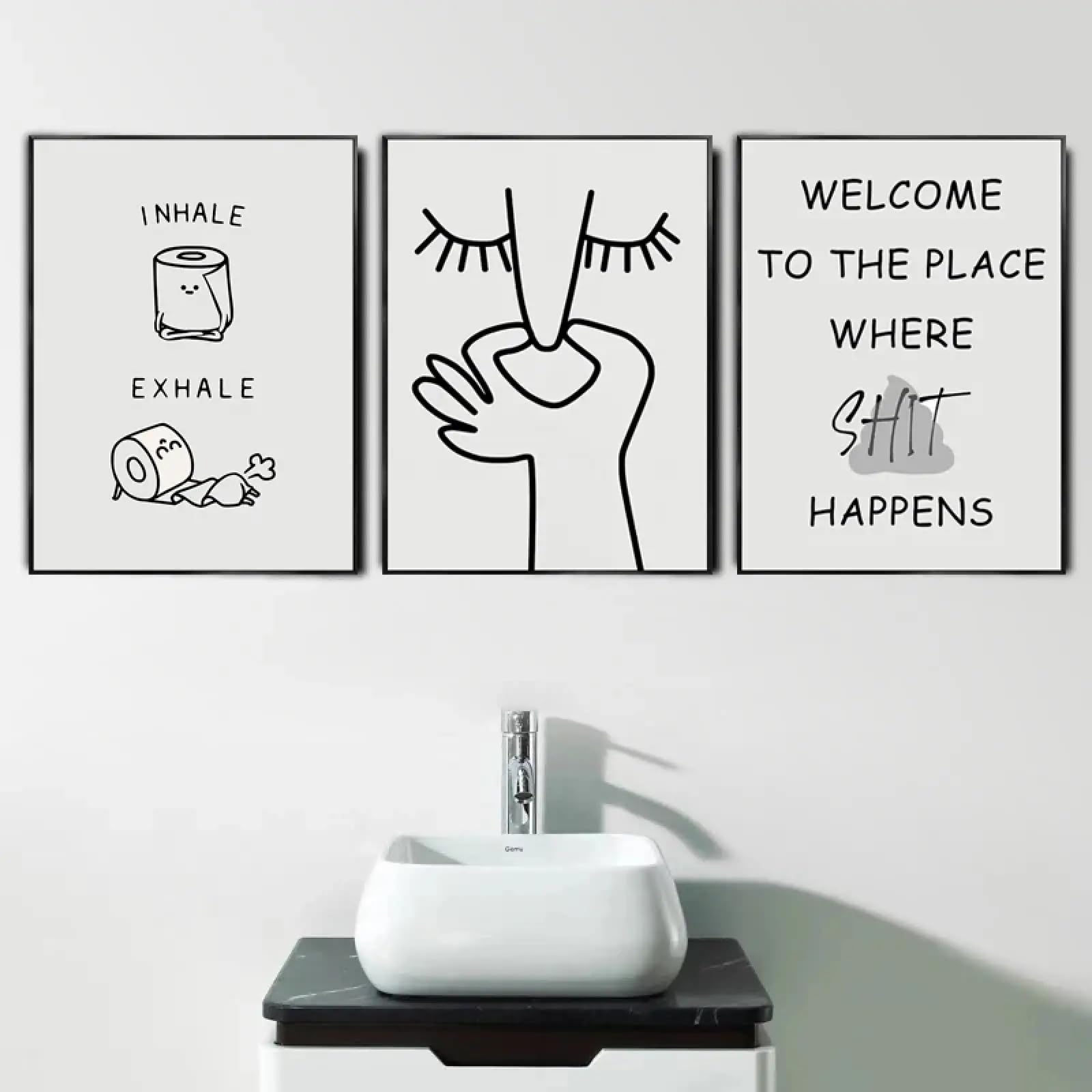Impression sur toile humour wc Solution déco murale originale grand format - 8