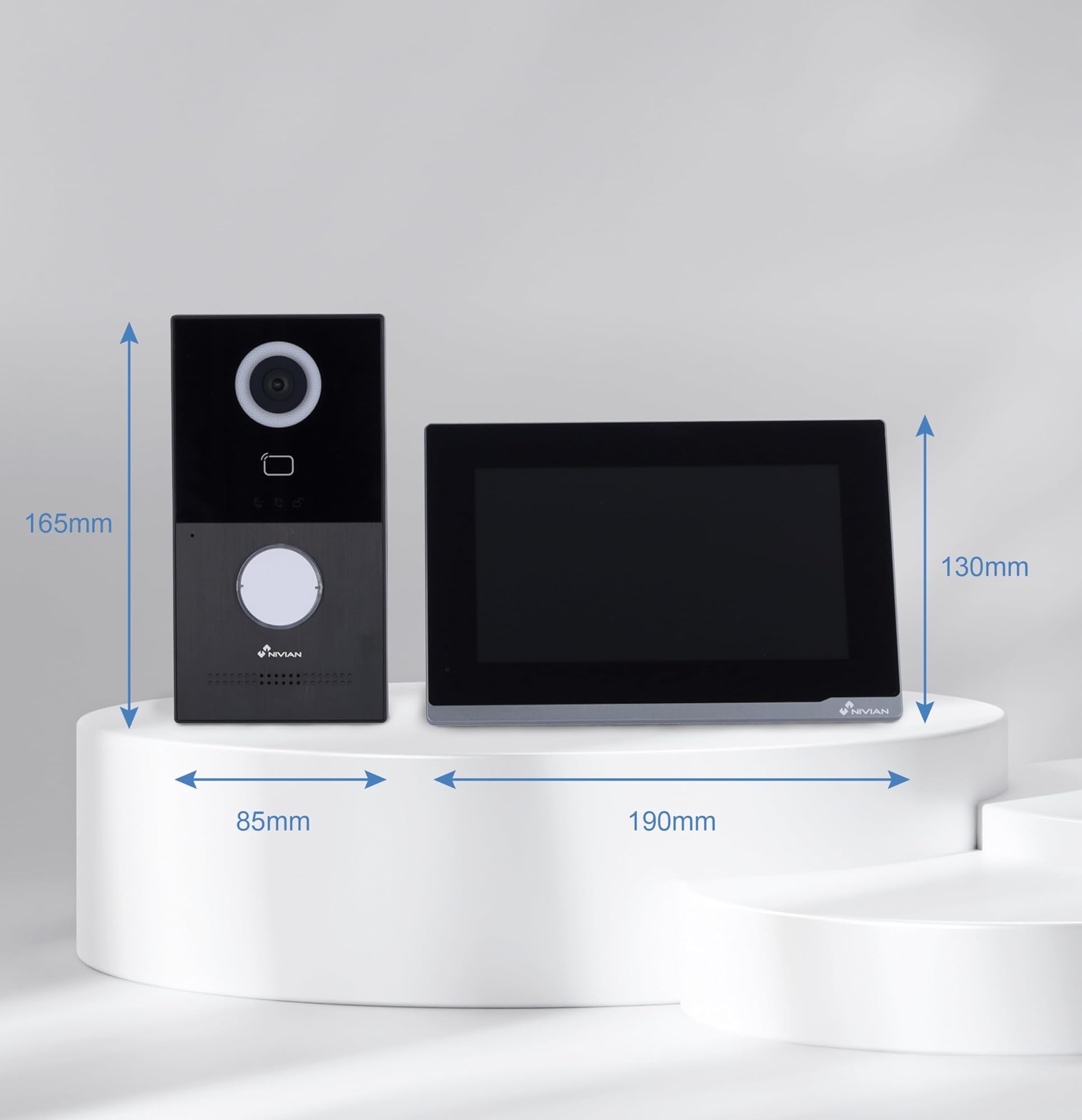 NIVIAN Videocitofono WiFi Intelligente Full HD con Monitor Touch 7", Installazione 2 Fili, Telecamera da Esterno 1080P IP65, Audio Bidirezionale, Registrazione MicroSD e Controllo Remoto App Tuya