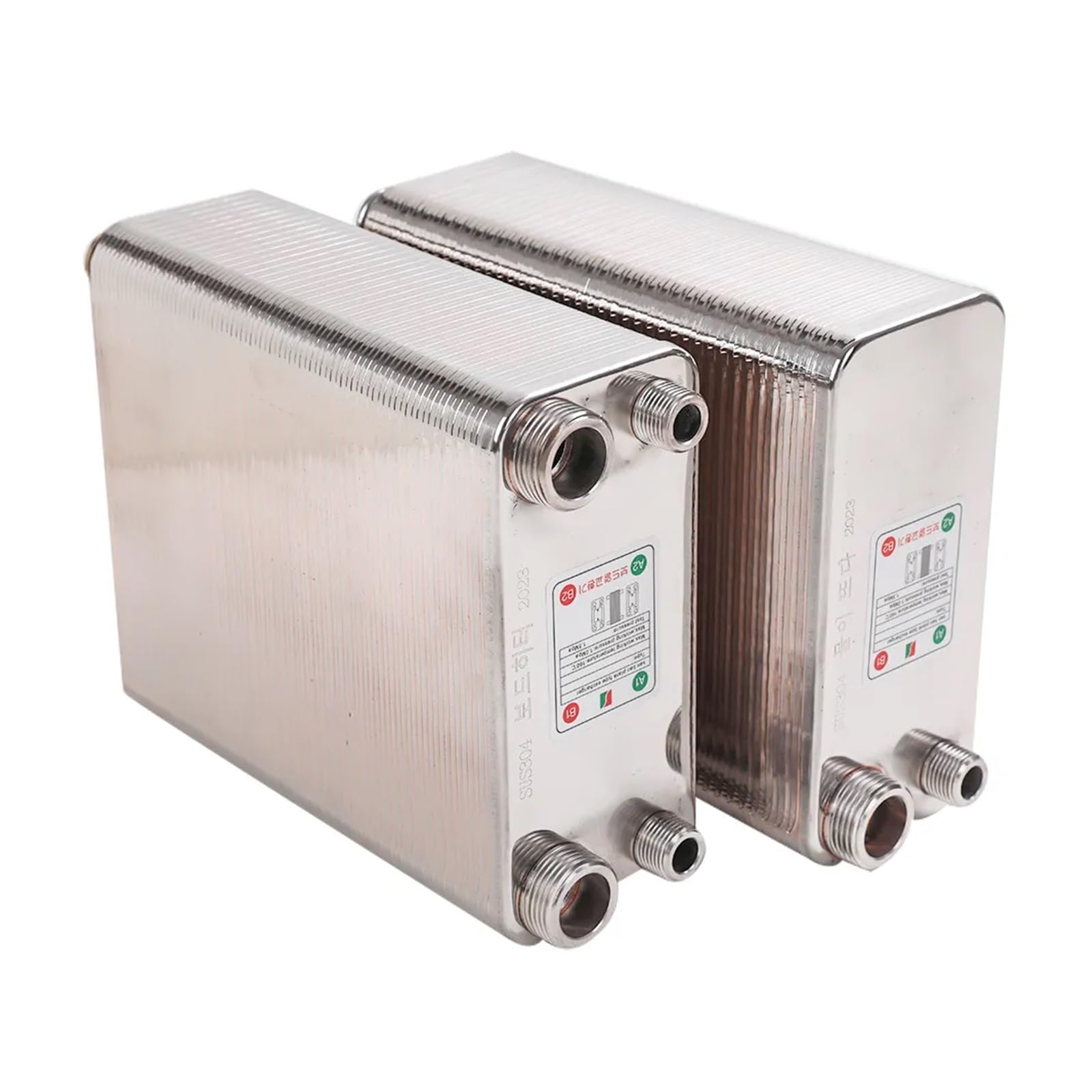 Scambiatore di calore, scambiatore di calore per piastre in acciaio inossidabile per birra per birra domestica refrigeratore per birra a controcorrente riscaldamento dell'acqua (38 piatti)