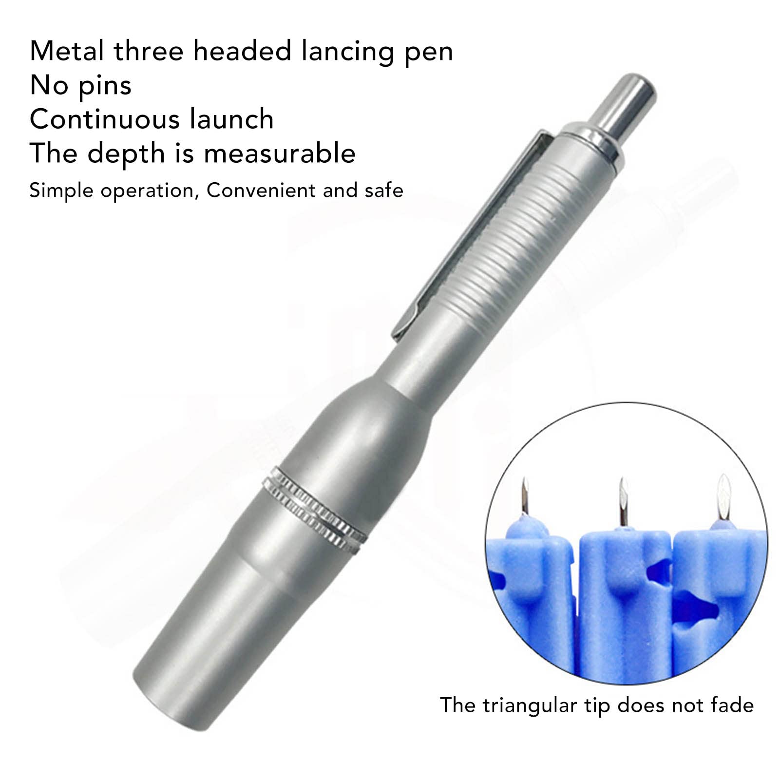 Stechhilfe / Blutlanzettenstift – Aluminium, Verstellbare Tiefe, Rückfederung, Für Schröpfen & Blutzuckermessung (ohne Lanzetten)