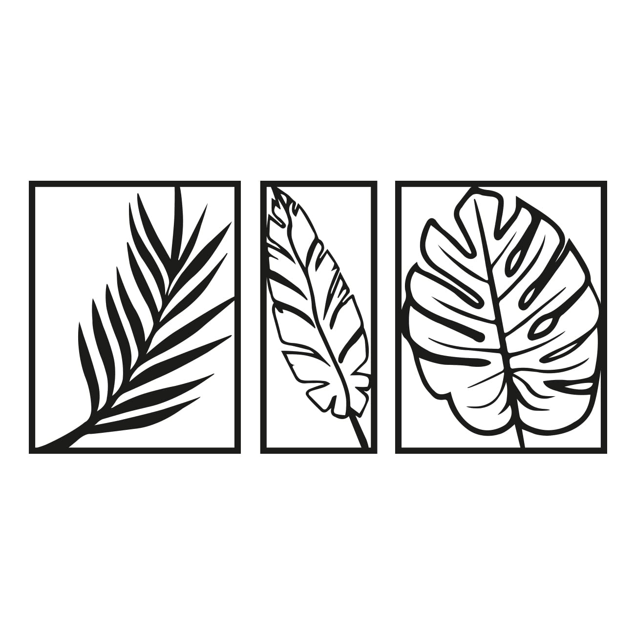 Art Street Leaves Design MDF Wall Plaque Ready to Hang Home Décor For Living Room, Decorative Hangings for Wall Decoration (Size - 10 X 21 Inches)