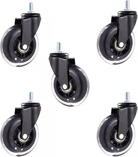5 Ruedas de Hielo universales de 3 Pulgadas con Tornillo de Poliuretano, Ruedas silenciosas M6/M8/M10