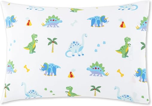 Wildkin 100% Cotton Toddler Pillowcase Hypoallergenic, Soft & Breathable - Dinosaur Land