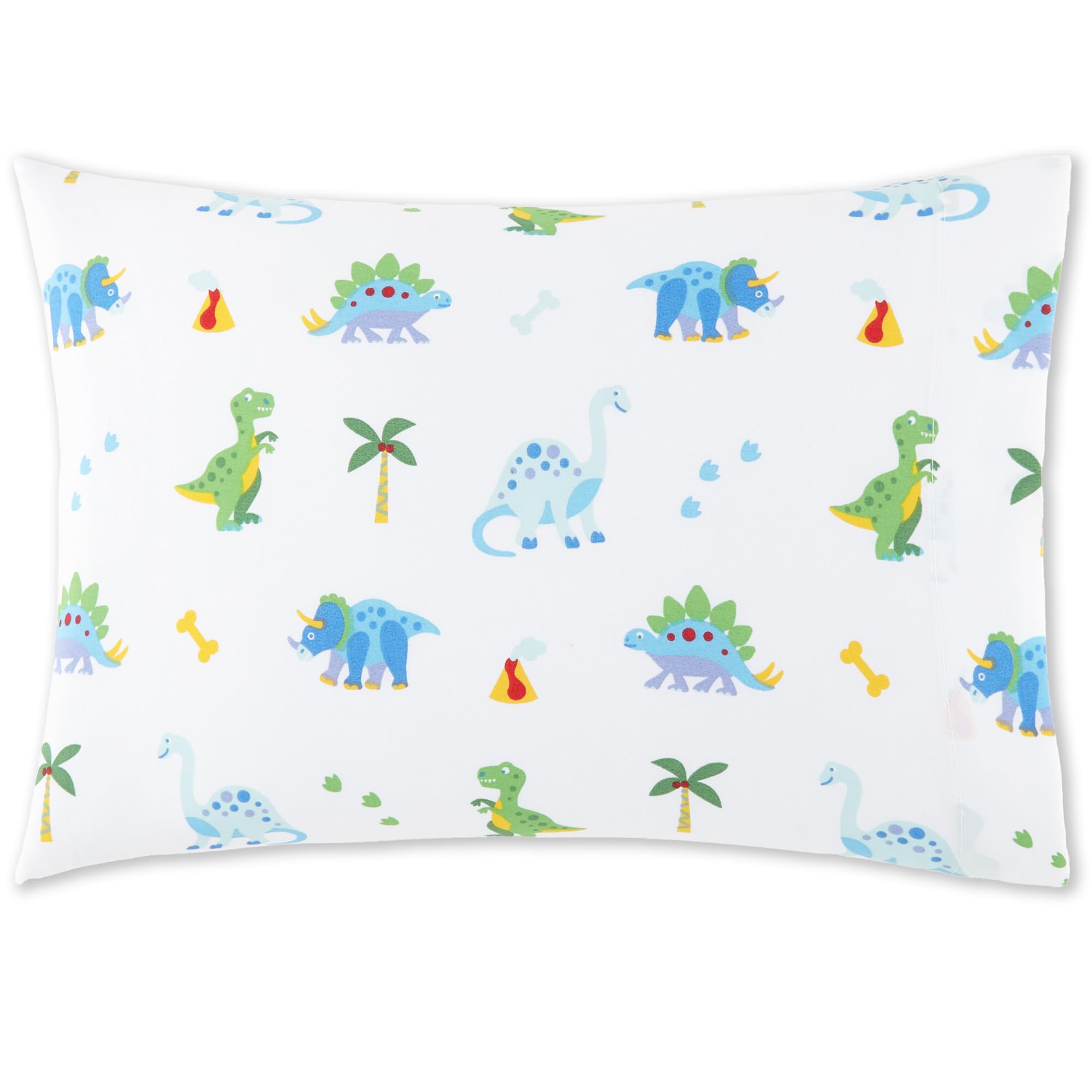 Wildkin 100% Cotton Toddler Pillowcase – Hypoallergenic, Soft &amp; Breathable - Dinosaur Land