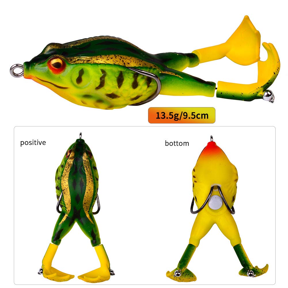Appât en silicone réaliste en forme de grenouille pour une pêche