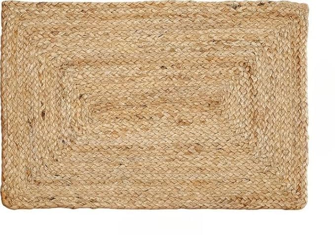 Pure Jute Rug, Natural Door Mat 16x24 in – Farmhouse Reversible Braided Carpet for Living Room Indoor Bedroom Rustic Doormat for Kitchen, Living Room, Pets (Small_Door_Mat)-image-37