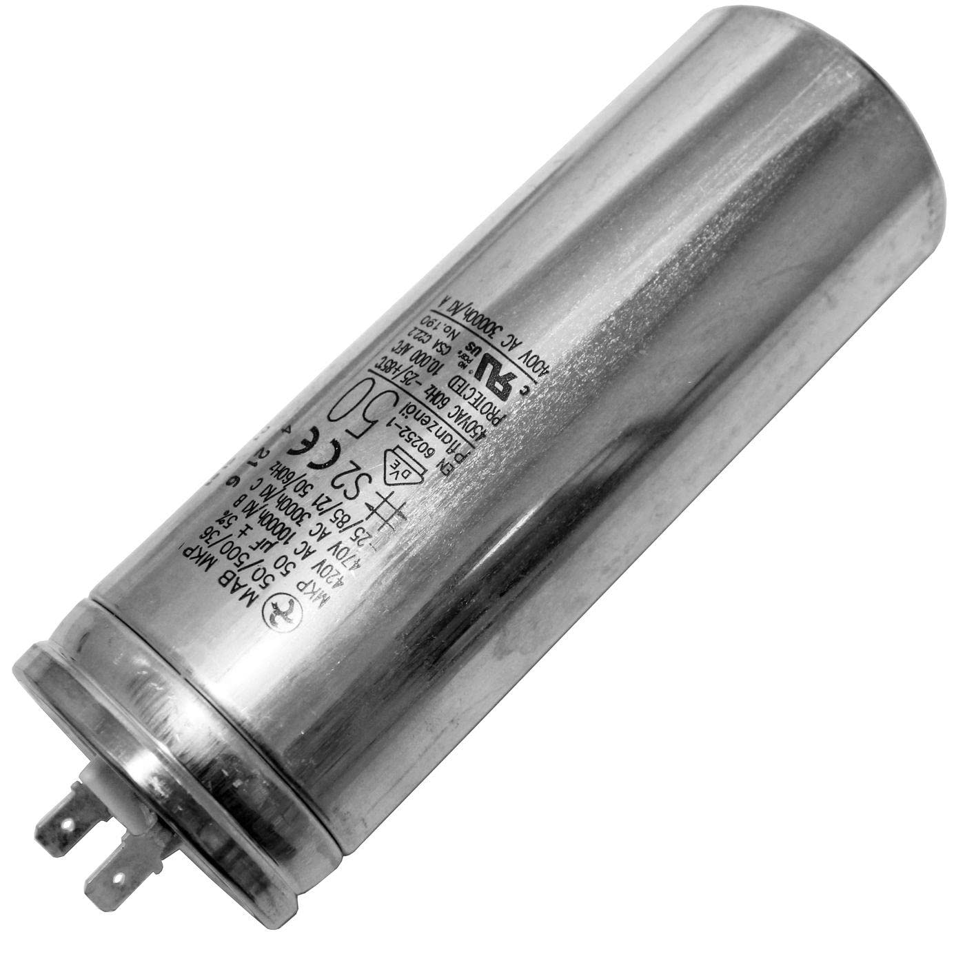 Condensateur De Démarrage Hydra MKP-500 7-A [incl. Fiche 6 3x0 8mm Condensateur Moteur 7f 470v 30x68mm I Condensateur Avec Boitier Metalli